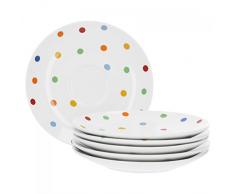 Van Well Stingut 6er Geschirr-Set Serie Capri | weiß mit Dekor | Artikel wählbar, Service Serie Capri:Untertasse 16cm