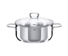 Silit Style Kochtopf 24cm, Glasdeckel, Bratentopf 4,1l, Edelstahl poliert, Topf Induktion, unbeschichtet