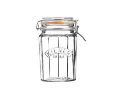 Kilner Facetten-Glas mit Bügelverschluss, 950 ml Einkochglas, transparent