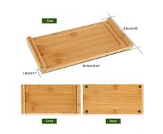 Fdit Bambus Tee Tablett Chinesische Tee Tablett Kungfu Tragbare Reise Tee Set Grüner Oolong Teekanne Trivets Cup Teller Essen Dessert Serviertablett