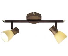 Brilliant Luca Spotrohr, 2-flammig, 2x E14 maximal 40W, Metall/Glas, altkupfer / champagner 35813/56