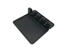 Fyuan Extra große Löffelablage, Küchenutensilablage, Löffel Rest -Küchenutensilien Silikon Riesen Löffel Halter - Schwarz