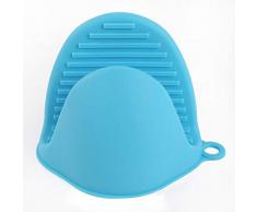 Vige Anti-Verbrühungshandschuhe Geschirrhalter aus Silikon Küchenschale Backblech mit Handclip - Blau
