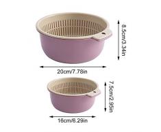 2er Set, (große Größe + kleine Größe), Mehrzweckkorb für Waschbecken, für Badezimmer, Küche blau, Küche Sieb Kunststoff Waschschüssel & Siebe Reiswaschmaschine 2 in 1 Küche Seiher