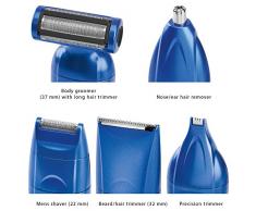 ProfiCare PC-BHT 3015 5in1 Bart-/Haarschneider, Rasierer, Body Groomer, Präzisionstrimmer und Nasen-/Ohrhaarentferner, Akkubetrieb, Nass-/Trockenfunktion