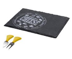 Käsebrett aus Schiefer - Schieferplatte eckig - 21 cm Käseplatte