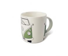 BRISA VW Collection - Volkswagen Bulli Bus T1 Kaffee-Tee-Tasse-Becher für Küche, Werkstatt, Büro - Camping-Zubehör/Geschenk-Idee/Souvenir (Motiv: Front/Grün/Weiß)