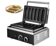 Buoqua SC-118 Waffelgerät 1500W Waffle Maker Machine 6Pcs lolly waffle hotdog maker Waffelmaschine Waffeleisen for Waffle Making and Sausage Corn Baking (SC-118)