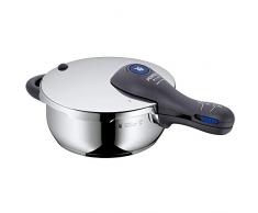 WMF Perfect Plus Schnellkochtopf 3,0l mit Einsatz, Schnelltopf 22 cm, Cromargan Edelstahl poliert, Induktion, 2 Kochstufen, Einhand-Kochstufenregler