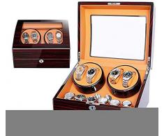 YLLN Automatische Uhrenbewegungsbox, Automatische Uhr Turner Turner Holzspeicherbox Sehr niedriger Motor 4 + 6 Holzteller