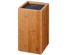 WMF Messerblock ohne Messer, unbestückt, Holz, Bambus, leer, für 5-6 Messer, mit Kunststoff-Bürsteneinsatz