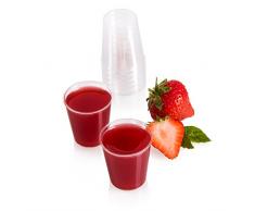 Vivaloo 300er Schnapsgläser aus Plastik Set - 100, 300 oder 1000 Einweg Kunststoff Shotgläser, 2cl mit Eichstrich