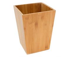 MSV Abfalleimer Papierkorb Bambus - 10 Liter - 26,5 x 20 x 20 cm