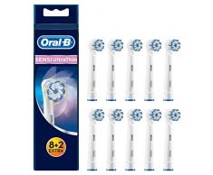 Oral-B Sensi UltraThin Aufsteckbürsten, Mit ultra-dünnen Borsten für unsere sanfteste Reinigung, 8+2 Stück