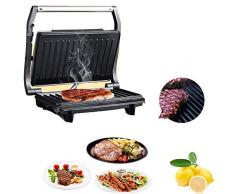 HBBDYZ Sandwich Maker, integrierter Thermostat, 2000 W, Edelstahl/schwarz