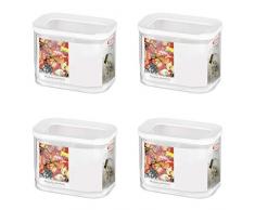Mepal 106913030600 Modula Vorratsdose, Kunststoff, 1000 ml, transparent/weiß (4er Pack)