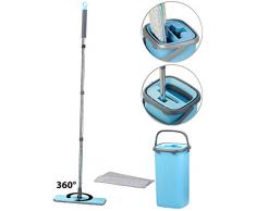 AtomiClean 2 Kammer Wischeimer: Kompaktes Bodenwisch-System, 2-Kammer-Eimer, 4-tlg. Griff, bis 130 cm (2-Kammer-Boden-Wischsystem)