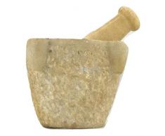 artigianatodaloise Kunsthandwerk Marmor-Mörser mit künstlerischem Stößel, 16 x 11 cm, Mortaio3