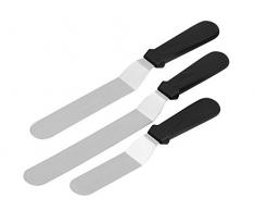 iForever Tortenverzieren Streichmesser Winkelpalette Edelstahl Schwarz 3er Set (3er Set, Schwarz)