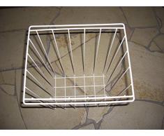 2 Stück Hettich Wäschekorb, Korb, Metall kunststoffummantelt weiß, mit Führungsschienen, Abfallkorb, Müllkorb, 300mm tief, 420 mm hoch, 260 mm mit der Führungsschiene breit. Auch einfach zum Stellen. 49830