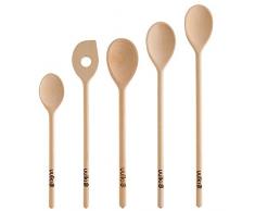 Uulki 17 TLG. Umweltfreundliches Kochutensilien Set aus Buchenholz - Holz Küchenutensilien Kochlöffel, Teigschaber, Pfannenwender, Salatbesteck, Grillzangen