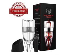 Weindekanter Dekantierer Rot Weinbelüfter Set, Wein zubehör mit Gratis Bonus Wein Vakuum Stopper und Aufbewahrungstasche