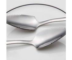 Swiftswan 1 STÜCK Dicker Edelstahl Grapefruitlöffel Dessertlöffel gezackte Kante Eistee Dessertlöffel Geschirr Küchenzubehör