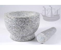 Cilio Mörser aus Granit, Granitmörser Atlas, weiß-grau, mit Stößel, 5,5kg - Bremer Gewürzhandel