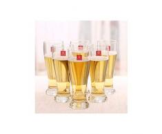 KUQIQI Bierkrüge, Bierkrüge, Bierglaswaren, Bierkrug, Hüftgläser, 450 ml Weizenbierkrüge, Setbecher, Saftbecher, Haushaltsgläser, Anzüge (6er-Pack) (Color : Transparent, Size : 450ml)