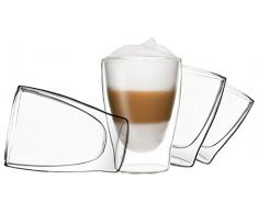 DUOS 4X 310ml Set doppelwandige Gläser Latte mit Schwebe-Effekt by Feelino