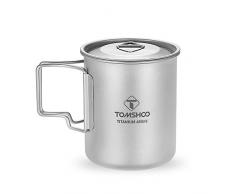 450 ml Titan Tasse Outdoor Tragbare Camping Picknick Wasser Tasse Becher mit Deckel Faltbare Griff