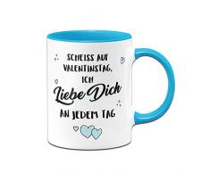 Tassenbrennerei Tasse Ich Liebe Dich jeden Tag - Geschenk für Freundin zu Weihnachten, Geburtstag, Valentinstag und Jahrestag (Blau)