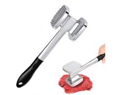 Lancoon Fleischklopfer Hammer Geeignet für Rindersteak Schweinefleisch Hühnchen Fisch Zartmachen und Stampfen von Aluminiumlegierung Heavy Duty KT07