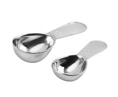 Lezed Messlöffel für Kaffee Edelstahl Kaffeelöffel Dosierlöffel Kaffeemesslöffel Kaffee Scoop Kaffeemaßlöffel für Kaffeepulver, losen Tee, Zucker oder Mehl, 2 Stück 15ML und 30ML