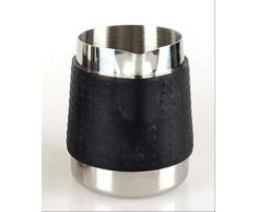 GFHTH Milchkanne 350 / 600Ml Silikonhülle Edelstahl Aufschäumkanne Espresso-Kaffeekanne Barista Craft Coffee Latte Milchaufschäumkanne 350Ml Schwarz