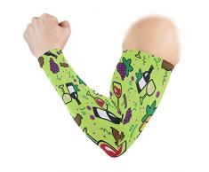 Malpela Ärmel-Kühler für Wein- und Käsemuster, Anti-Sonne, lange Arme, fingerlos