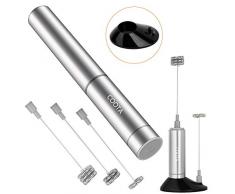COOTA Elektrischer Milchaufschäumer, Handlicher Elektrische Milchschäumer, Edelstahl Milchschaum Extra Starker Motor für Kaffee/Cappuccino mit 19000 U/min