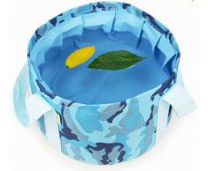 Klapp-Eimer Faltbare Waschbecken Wasser Ort Kit Camo Blau