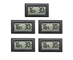 Thlevel Mini LCD Digital Thermometer Hygrometer Temperatur Luftfeuchtigkeit Tester für Kühlschrank Aquarium (5 PCS)
