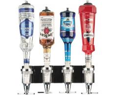 infactory Flaschenhalter Bar Wand: Flaschenhalter und Dosierer, 4-fach, für Wandmontage (Flaschenhalter mit Portionierer)