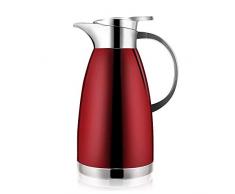 Haosens 1,8 Liter Edelstahl Isolierkanne thermoskanne, Doppelschicht Vakuum kaffeekanne - Elegantes Design, doppelwandige Isolierung (Rot)