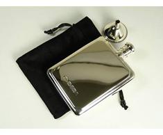 Broadway Silversmiths Flachmann mit Trichter, Sterling-Silber 925, groß