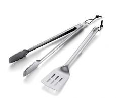 Weber 8302 Basic Grillbesteckset 2-tlg. aus Edelstahl, Grillzange und Grillwender