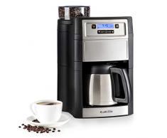 Klarstein Aromatica II Filter-Kaffeemaschine mit Mahlwerk (Thermoskanne, 24h-Timer, 1.25 Liter, 1000 Watt, inkl. Permanent- und Aktivkohle Filter) silber