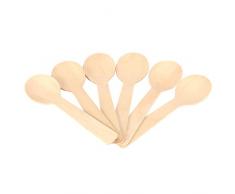 Holzlöffel, Mehrzweck Einweglöffel umweltfreundliche Zucker Gewürz Eis Tee Löffel aus Holz für Küche 100 Stücke
