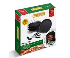 Guardini 4223027514 Pizza Geschenkset 10-teilig, Pizza Rack, 4-Pizza Bleche 32 cm, 4-Pizza Messer und Pizzaschneider