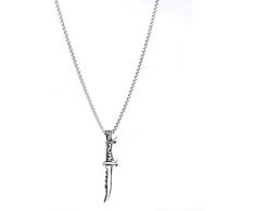 JIUJIN Edelstahlmesser Halskette Herrenschmuck Retro Domineering Titan Stahl Dolch Anhänger Halskette