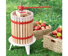 Juskys Mechanische Saftpresse Juicy 18 Liter mit Presstuch | Holz | manuell | Obst, Beeren & Früchte | Obstpresse Apfelpresse Beerenpresse