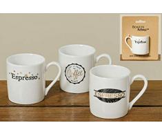 Espressotasse Espresso Coffe 3 er Set Tasse Becher klein Espressobecher mit Henkel Moccatassen Gold weiß schwarz Keramik Spruch Liebe Espresso Kaffeetasse