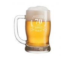FORYOU24 Leonardo Bierkrug mit Gravur Motiv Glückwunsch - Geschenkidee Bierglas mit Wunsch-Name graviert Vatertag